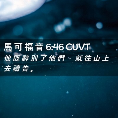 Picture 02 - 馬 可 福 音 6:46 CUVT - 他 既 辭 別 了 他 們 ， 就 往 山 上 - Bible Verse Picture