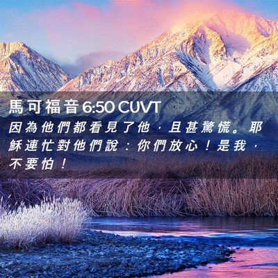 Picture 02 - 馬 可 福 音 6:50 CUVT - 因 為 他 們 都 看 見 了 他 ， 且 甚 - Bible Verse Picture