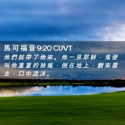 Picture 02 - 馬 可 福 音 9:20 CUVT - 他 們 就 帶 了 他 來 。 他 一 見 耶 - Bible Verse Picture