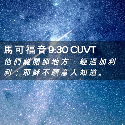Picture 02 - 馬 可 福 音 9:30 CUVT - 他 們 離 開 那 地 方 ， 經 過 加 利 - Bible Verse Picture