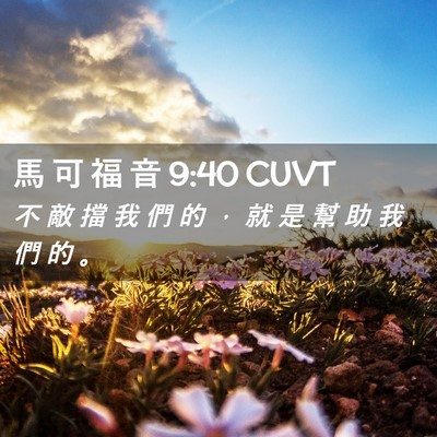 Picture 02 - 馬 可 福 音 9:40 CUVT - 不 敵 擋 我 們 的 ， 就 是 幫 助 我 - Bible Verse Picture