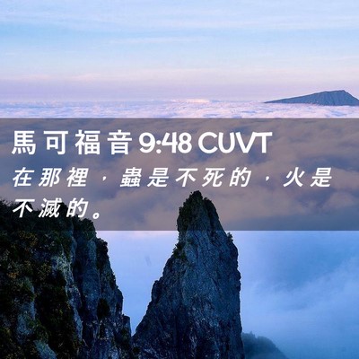 Picture 02 - 馬 可 福 音 9:48 CUVT - 在 那 裡 ， 蟲 是 不 死 的 ， 火 是 - Bible Verse Picture
