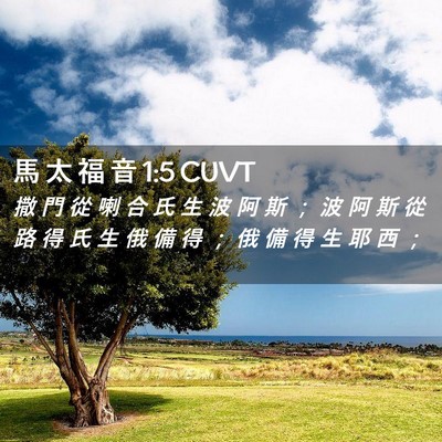 Picture 02 - 馬 太 福 音 1:5 CUVT - 撒 門 從 喇 合 氏 生 波 阿 斯 ； 波 - Bible Verse Picture