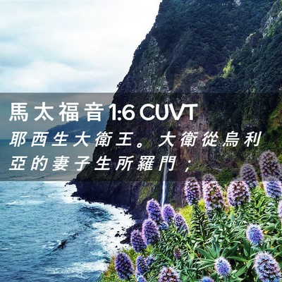 Picture 02 - 馬 太 福 音 1:6 CUVT - 耶 西 生 大 衛 王 。 大 衛 從 烏 利 - Bible Verse Picture