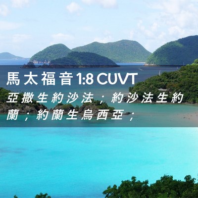 Picture 02 - 馬 太 福 音 1:8 CUVT - 亞 撒 生 約 沙 法 ； 約 沙 法 生 約 - Bible Verse Picture