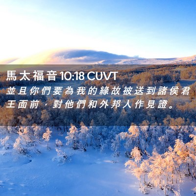 Picture 02 - 馬 太 福 音 10:18 CUVT - 並 且 你 們 要 為 我 的 緣 故 被 送 - Bible Verse Picture