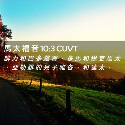 Picture 02 - 馬 太 福 音 10:3 CUVT - 腓 力 和 巴 多 羅 買 ， 多 馬 和 稅 - Bible Verse Picture