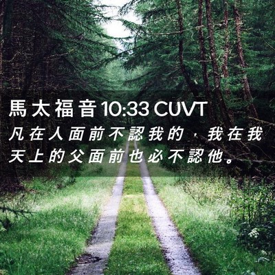 Picture 02 - 馬 太 福 音 10:33 CUVT - 凡 在 人 面 前 不 認 我 的 ， 我 在 - Bible Verse Picture