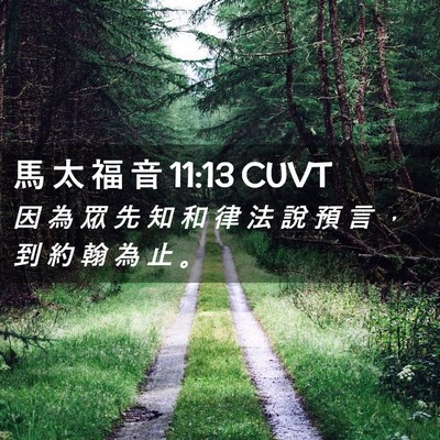 Picture 02 - 馬 太 福 音 11:13 CUVT - 因 為 眾 先 知 和 律 法 說 預 言 ， - Bible Verse Picture