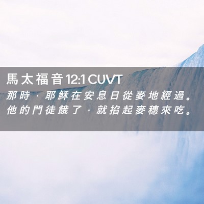Picture 02 - 馬 太 福 音 12:1 CUVT - 那 時 ， 耶 穌 在 安 息 日 從 麥 地 - Bible Verse Picture