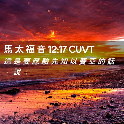 Picture 02 - 馬 太 福 音 12:17 CUVT - 這 是 要 應 驗 先 知 以 賽 亞 的 話 - Bible Verse Picture