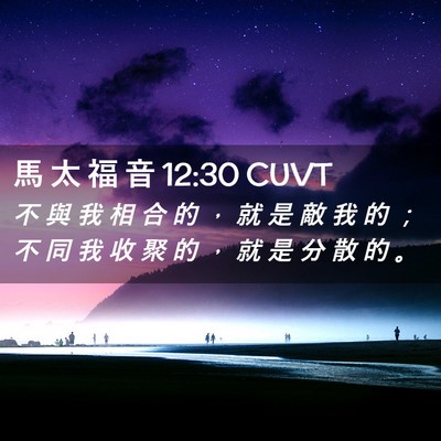 Picture 02 - 馬 太 福 音 12:30 CUVT - 不 與 我 相 合 的 ， 就 是 敵 我 的 - Bible Verse Picture