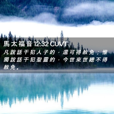 Picture 02 - 馬 太 福 音 12:32 CUVT - 凡 說 話 干 犯 人 子 的 ， 還 可 得 - Bible Verse Picture