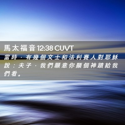 Picture 02 - 馬 太 福 音 12:38 CUVT - 當 時 ， 有 幾 個 文 士 和 法 利 賽 - Bible Verse Picture