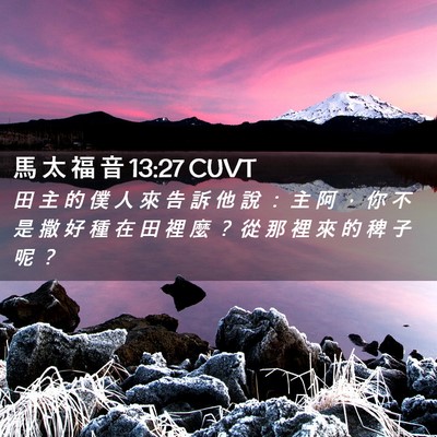 Picture 02 - 馬 太 福 音 13:27 CUVT - 田 主 的 僕 人 來 告 訴 他 說 ： 主 - Bible Verse Picture