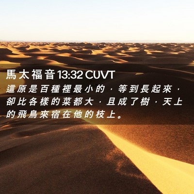 Picture 02 - 馬 太 福 音 13:32 CUVT - 這 原 是 百 種 裡 最 小 的 ， 等 到 - Bible Verse Picture