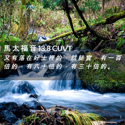 Picture 02 - 馬 太 福 音 13:8 CUVT - 又 有 落 在 好 土 裡 的 ， 就 結 實 - Bible Verse Picture