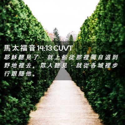 Picture 02 - 馬 太 福 音 14:13 CUVT - 耶 穌 聽 見 了 ， 就 上 船 從 那 裡 - Bible Verse Picture
