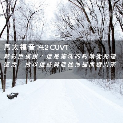 Picture 02 - 馬 太 福 音 14:2 CUVT - 就 對 臣 僕 說 ： 這 是 施 洗 的 約 - Bible Verse Picture