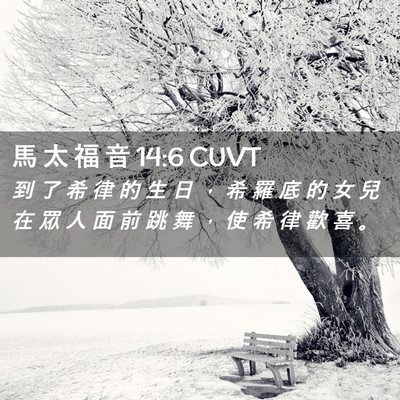 Picture 02 - 馬 太 福 音 14:6 CUVT - 到 了 希 律 的 生 日 ， 希 羅 底 的 - Bible Verse Picture