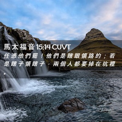 Picture 02 - 馬 太 福 音 15:14 CUVT - 任 憑 他 們 罷 ！ 他 們 是 瞎 眼 領 - Bible Verse Picture