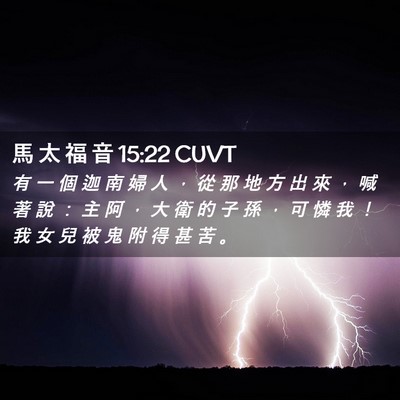 Picture 02 - 馬 太 福 音 15:22 CUVT - 有 一 個 迦 南 婦 人 ， 從 那 地 方 - Bible Verse Picture