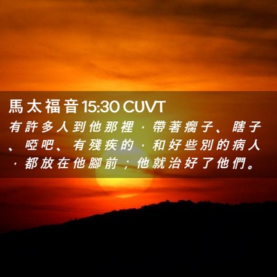 Picture 02 - 馬 太 福 音 15:30 CUVT - 有 許 多 人 到 他 那 裡 ， 帶 著 瘸 - Bible Verse Picture