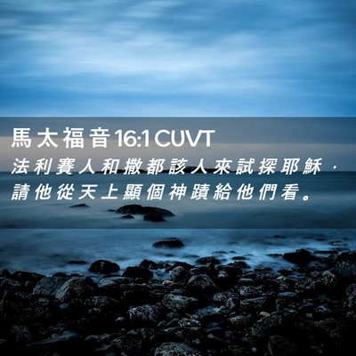 Picture 02 - 馬 太 福 音 16:1 CUVT - 法 利 賽 人 和 撒 都 該 人 來 試 探 - Bible Verse Picture