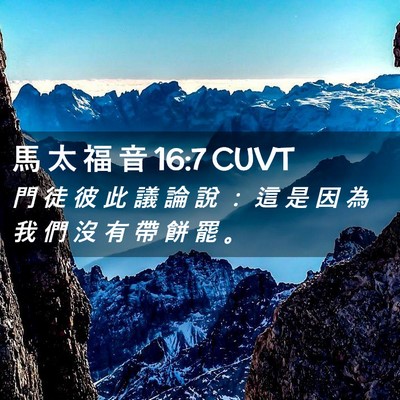 Picture 02 - 馬 太 福 音 16:7 CUVT - 門 徒 彼 此 議 論 說 ： 這 是 因 為 - Bible Verse Picture