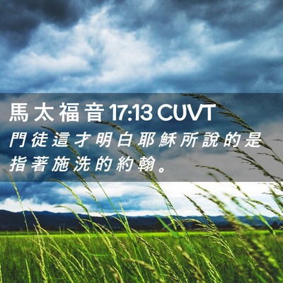 Picture 02 - 馬 太 福 音 17:13 CUVT - 門 徒 這 才 明 白 耶 穌 所 說 的 是 - Bible Verse Picture