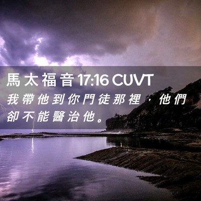 Picture 02 - 馬 太 福 音 17:16 CUVT - 我 帶 他 到 你 門 徒 那 裡 ， 他 們 - Bible Verse Picture