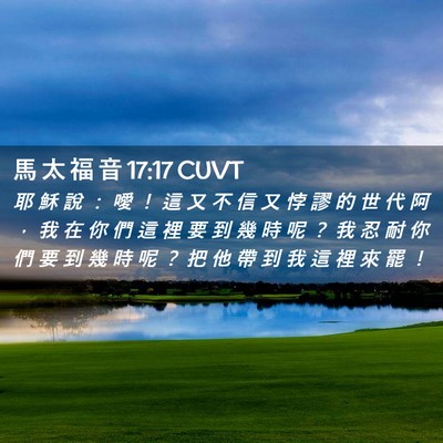 Picture 02 - 馬 太 福 音 17:17 CUVT - 耶 穌 說 ： 噯 ！ 這 又 不 信 又 悖 - Bible Verse Picture