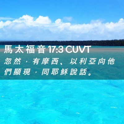 Picture 02 - 馬 太 福 音 17:3 CUVT - 忽 然 ， 有 摩 西 、 以 利 亞 向 他 - Bible Verse Picture