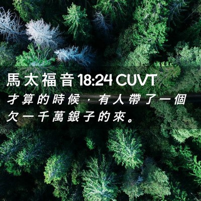 Picture 02 - 馬 太 福 音 18:24 CUVT - 才 算 的 時 候 ， 有 人 帶 了 一 個 - Bible Verse Picture