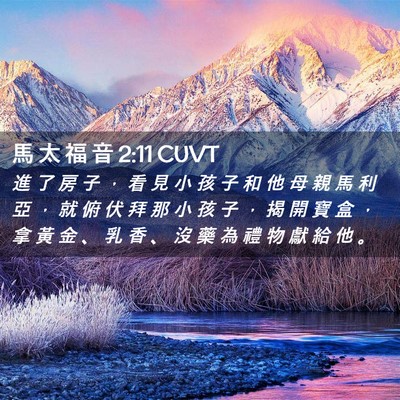 Picture 02 - 馬 太 福 音 2:11 CUVT - 進 了 房 子 ， 看 見 小 孩 子 和 他 - Bible Verse Picture