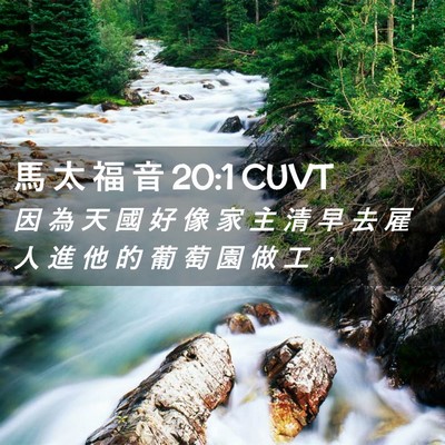 Picture 02 - 馬 太 福 音 20:1 CUVT - 因 為 天 國 好 像 家 主 清 早 去 雇 - Bible Verse Picture