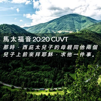 Picture 02 - 馬 太 福 音 20:20 CUVT - 那 時 ， 西 庇 太 兒 子 的 母 親 同 - Bible Verse Picture