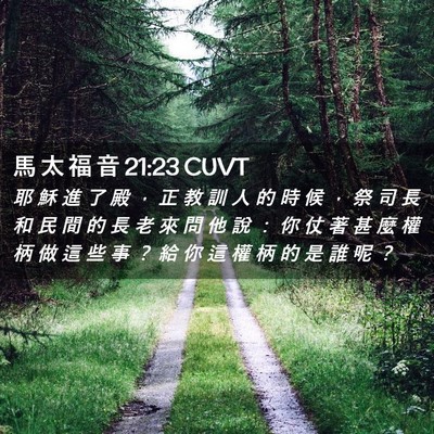 Picture 02 - 馬 太 福 音 21:23 CUVT - 耶 穌 進 了 殿 ， 正 教 訓 人 的 時 - Bible Verse Picture