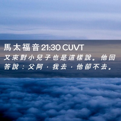 Picture 02 - 馬 太 福 音 21:30 CUVT - 又 來 對 小 兒 子 也 是 這 樣 說 。 - Bible Verse Picture