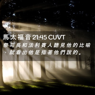 Picture 02 - 馬 太 福 音 21:45 CUVT - 祭 司 長 和 法 利 賽 人 聽 見 他 的 - Bible Verse Picture