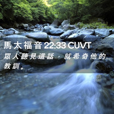 Picture 02 - 馬 太 福 音 22:33 CUVT - 眾 人 聽 見 這 話 ， 就 希 奇 他 的 - Bible Verse Picture