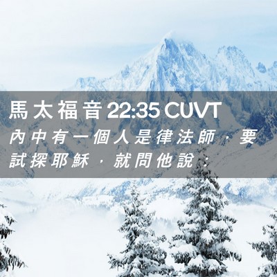 Picture 02 - 馬 太 福 音 22:35 CUVT - 內 中 有 一 個 人 是 律 法 師 ， 要 - Bible Verse Picture