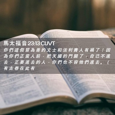 Picture 02 - 馬 太 福 音 23:13 CUVT - 你 們 這 假 冒 為 善 的 文 士 和 法 - Bible Verse Picture
