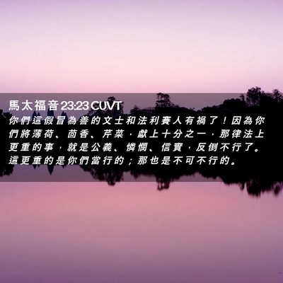 Picture 02 - 馬 太 福 音 23:23 CUVT - 你 們 這 假 冒 為 善 的 文 士 和 法 - Bible Verse Picture