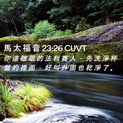 Picture 02 - 馬 太 福 音 23:26 CUVT - 你 這 瞎 眼 的 法 利 賽 人 ， 先 洗 - Bible Verse Picture