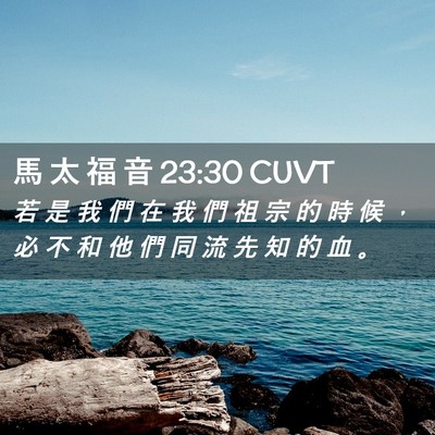 Picture 02 - 馬 太 福 音 23:30 CUVT - 若 是 我 們 在 我 們 祖 宗 的 時 候 - Bible Verse Picture