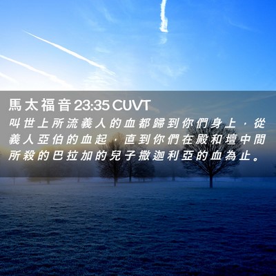 Picture 02 - 馬 太 福 音 23:35 CUVT - 叫 世 上 所 流 義 人 的 血 都 歸 到 - Bible Verse Picture