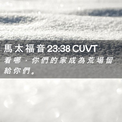 Picture 02 - 馬 太 福 音 23:38 CUVT - 看 哪 ， 你 們 的 家 成 為 荒 場 留 - Bible Verse Picture