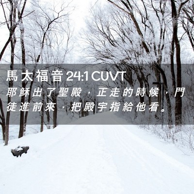 Picture 02 - 馬 太 福 音 24:1 CUVT - 耶 穌 出 了 聖 殿 ， 正 走 的 時 候 - Bible Verse Picture