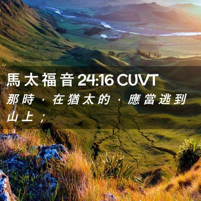 Picture 02 - 馬 太 福 音 24:16 CUVT - 那 時 ， 在 猶 太 的 ， 應 當 逃 到 - Bible Verse Picture